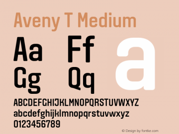 Aveny T Medium Version 1.002 Font Sample