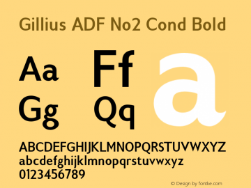 Gillius ADF No2 Cond Bold Version 1.009;FFEdit Font Sample