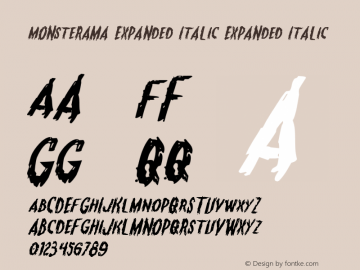 Monsterama Expanded Italic Expanded Italic 001.000图片样张