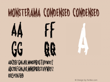 Monsterama Condensed Condensed 001.000 Font Sample