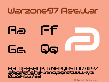 Warzone97 Regular Version 1.0 Font Sample