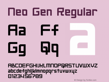 Neo Gen Regular Version 1.10 - June 20, 2013 Font Sample