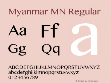 Myanmar MN Regular 7.0d3e1图片样张