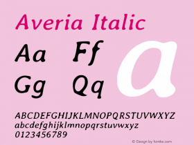 Averia Italic Version图片样张