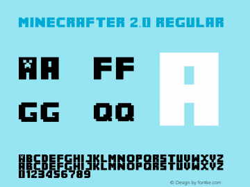 MineCrafter 2.0 Regular Version 1.0 Font Sample