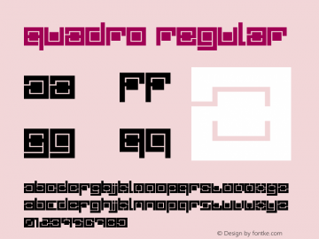 Quadro Regular Version 1.0 Font Sample