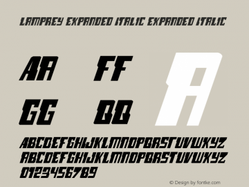 Lamprey Expanded Italic Expanded Italic 001.000 Font Sample