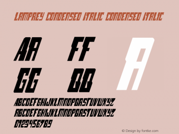 Lamprey Condensed Italic Condensed Italic 001.000 Font Sample