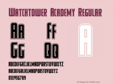 Watchtower Academy Regular 001.000 Font Sample