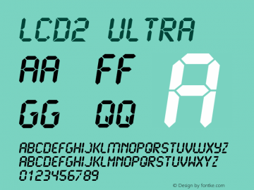 LCD2 Ultra Altsys Fontographer 4.0.4 1999/10/30 Font Sample