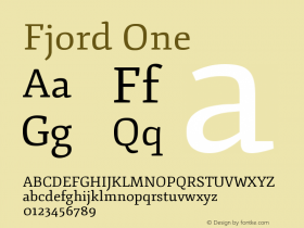 Fjord One Version 1.002 Font Sample