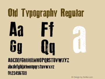 Old Typography Regular Version 1.00 November 13, 2011, initial release图片样张