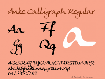 Anke Calligraph Regular 1.55 FG Font Sample