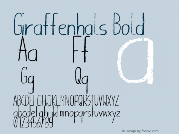 Giraffenhals Bold Version 1.000 Font Sample