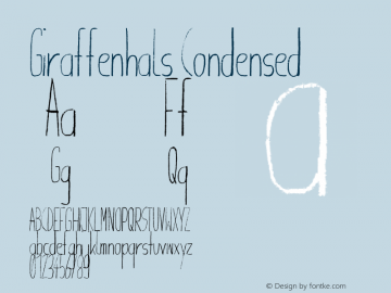Giraffenhals Condensed Version 1.000 Font Sample