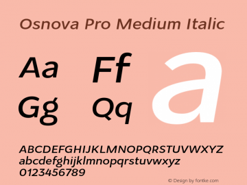 Osnova Pro Medium Italic Version 1.000图片样张
