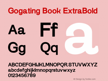 Gogating Book ExtraBold Version 1.001 2011图片样张