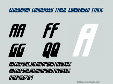 Eldebaran Condensed Italic Condensed Italic 001.000图片样张