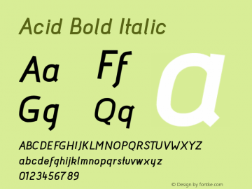 Acid Bold Italic Unknown图片样张