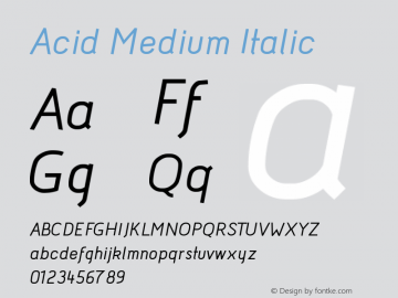 Acid Medium Italic Version 001.001图片样张