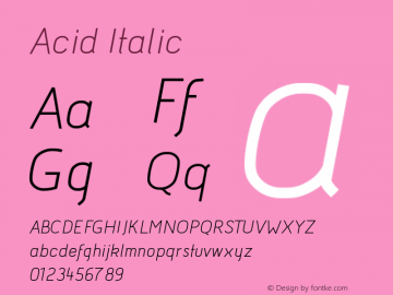 Acid Italic Version 001.001图片样张