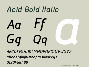 Acid Bold Italic Version 001.001图片样张