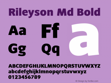 Rileyson Md Bold Version 1.000 Font Sample