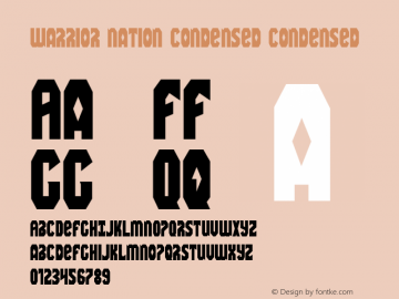 Warrior Nation Condensed Condensed 001.000 Font Sample