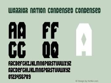 Warrior Nation Condensed Condensed 001.000 Font Sample