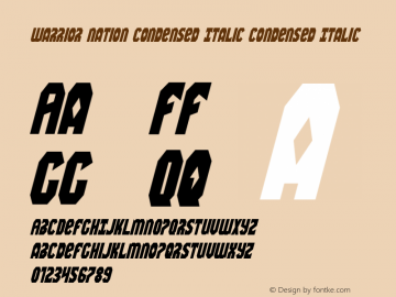 Warrior Nation Condensed Italic Condensed Italic 001.000图片样张