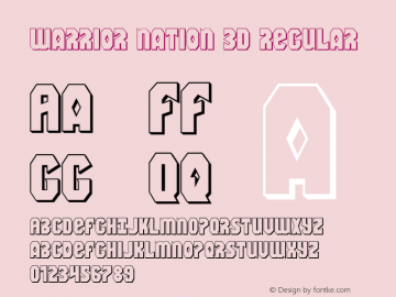 Warrior Nation 3D Regular 001.000 Font Sample