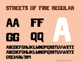 Streets of Fire Regular Version 1.000 2011 initial release Font Sample