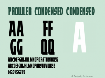 Prowler Condensed Condensed 001.000 Font Sample