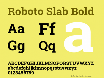 Roboto Slab Bold Version 1.100262; 2013图片样张