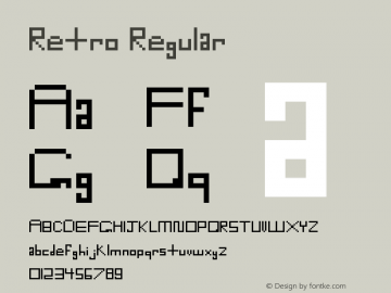 Retro Regular Version 1.0 Font Sample