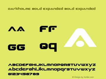 Darkholme Bold Expanded Bold Expanded 001.000 Font Sample