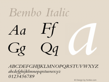 Bembo Italic 001.000图片样张