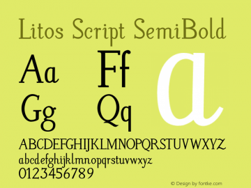 Litos Script SemiBold Version 1.000 2011 initial release Font Sample
