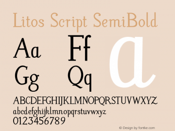 Litos Script SemiBold Version 1.000 2011 initial release Font Sample