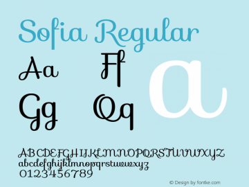 Sofia Regular Version 1.001 Font Sample