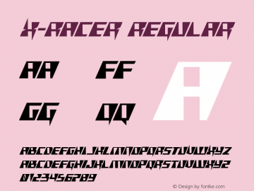 X-Racer Regular 001.000 Font Sample