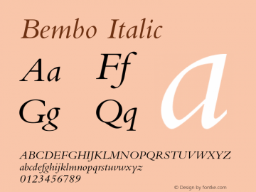 Bembo Italic 001.000图片样张