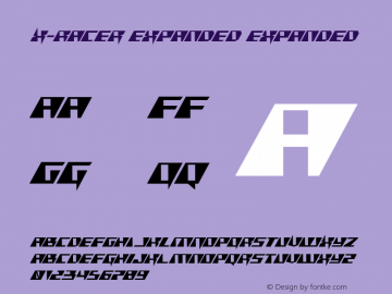 X-Racer Expanded Expanded 001.000 Font Sample