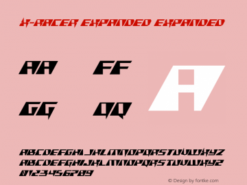 X-Racer Expanded Expanded 001.000 Font Sample