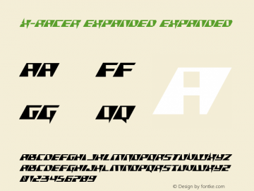 X-Racer Expanded Expanded 001.000 Font Sample