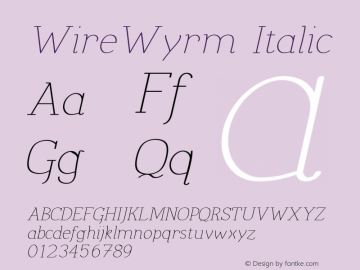 WireWyrm Italic Version 001.000图片样张