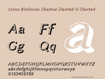 Linux Biolinum Shadow Slanted O Slanted Version 1.1.0 Font Sample