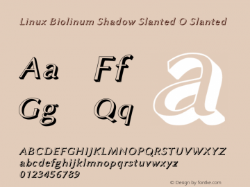 Linux Biolinum Shadow Slanted O Slanted Version 1.1.0图片样张