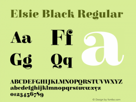 Elsie Black Regular 1.001 Font Sample