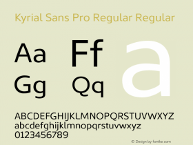 Kyrial Sans Pro Regular Regular Version 1.000 Font Sample